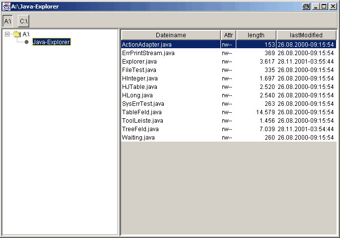 Java-Explorer Screenshot